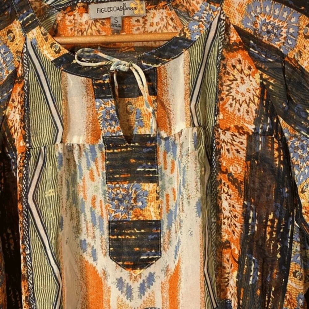 Woman's Designer Top Sz Small Multicolored Pullover Casual Event Blouse - Picture 4 of 5